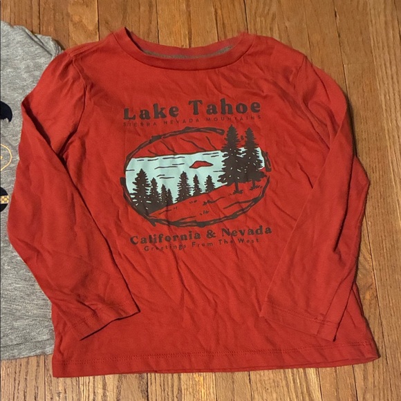 Old Navy, George and Okaidi Kids Long Sleeve Tees - Gray, Red, Black - Picture 4 of 7